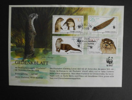 WWF Germany DDR 1987 - European Otter - Special Commemorative Sheet Philatelia Köln ´87 - Brieven En Documenten
