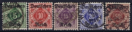 Germany: 1920 Mi Nr Service 52 - 56 Used - Dienstmarken