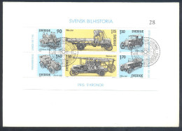 Sweden 1980 FDC Cover: Swedish Automobile History: Scania, Volvo; Firemen Car, - Gebraucht