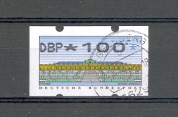 1996  N° 2  DBP * 100 *  FLUO  JAUNE DISTRIBUTEUR DOS N° 1700 OBLITÉRÉ EGELSBERG - Roulettes