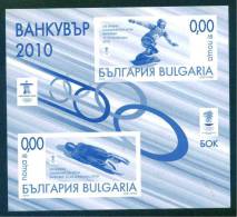 Bulgaria Winter Olympic Games Vancouver  Skateboard  Toboggan Sledge Souvenir S/S ** MNH Bulgarien Bulgarie Bulgarije - Inverno2010: Vancouver