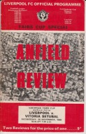 Official Football Programme LIVERPOOL - VITORIA SETUBAL European Fairs Cup ( Pre - Uefa ) 1969 2nd Round - Bekleidung, Souvenirs Und Sonstige