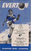 Official Football Programme EVERTON - DYNAMO KIEV Friendly Match 1961 - Habillement, Souvenirs & Autres