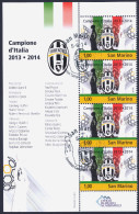 2014 SAN MARINO "JUVENTUS CAMPIONE D´ITALIA 2013/2014" QUARTINA ANNULLO PRIMO GIORNO - Used Stamps