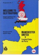 Official Football Programme MANCHESTER UNITED - PORTO European Cup Winners Cup 1977 2nd Round - Bekleidung, Souvenirs Und Sonstige