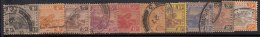 1922 Used, 10 Diff., Multi Script CA, Tiger Motif, Federated Malay State, Malaya - Federated Malay States