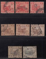 3c Tiger, 8 Diff.,  Tiger Motif, Federated Malay State, Malaya As Scan - Federated Malay States