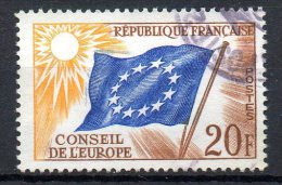 FRANCE. Service N°18 Oblitéré De 1958-9. Conseil De L'Europe/Drapeau. - EU-Organe