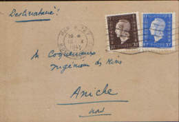 France -Rare!! Lettre ,carte De Visite Publicite(!) Circule En 1945 De Paris A Aniche(Nord)  - 2/scans - 1944-45 Marianne (Dulac)