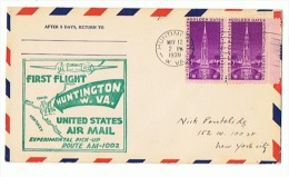 LETTRE FIRST FLIGHT  EXPERIMENTAL PICK UP ROUTE AM 1002 - 1c. 1918-1940 Lettres