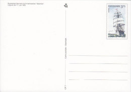 Denmark Postal Stationery Ganzsache Entier 3.75 Kr. Segelschiff Sailing Ship Scool Ship "Denmark" (2 Scans) - Entiers Postaux