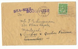 LETTRE SEA- MAIL  BOOK- POST Départ BOMBAY  INDE Pour  QUEBEC CANADA  22 07 1952 - Posta Aerea