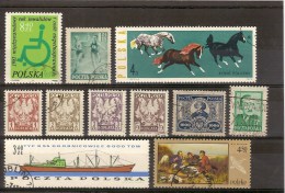 POLOGNE - LOT DE TIMBRES OBLITERES - CHEVAUX - BATEAU - Collections