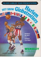 Official Basketball Programme HARLEM GLOBETROTTERS - NEW JERSEY REDS WEMBLEY SHOW 1977 + Ticket - Uniformes, Recordatorios & Misc