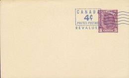 Canada Postal Stationery Ganzsache Entier 3 C König King George VI. Overprinted 4 C Revalued Card - 1903-1954 De Koningen