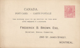 Canada Postal Stationery Ganzsache Entier 2c. George V. Private Print FREDERICK B. BROWN, MONTREAL (2 Scans) - 1903-1954 Rois