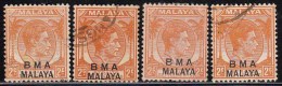 2c Shade / Colour BMA Malaya British Military Administration, 1945 Used King George VI - Malaya (British Military Administration)