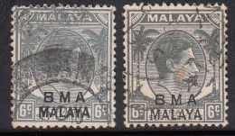 6c Shade / Colour BMA Malaya British Military Administration, 1945 Used King George VI - Malaya (British Military Administration)