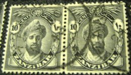 Zanzibar 1936 Sultan Chalifa Bin Harub 10c X2 - Used - Zanzibar (...-1963)