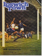 Official Football Programme IPSWICH TOWN - SW INNSBRUCK European Cup Winners Cup 1978 2nd Round - Habillement, Souvenirs & Autres