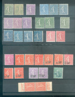 FRANCE VARIETES PETITE ETUDE SUR TYPE SEMEUSE LIGNEE 32 T.  NUANCES RECTO VERSO N* N** TB - Unused Stamps