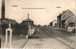 LIEGE   1 CP Fléron  Station  1907  Edit Charlier  Passage à Niveau - Fléron