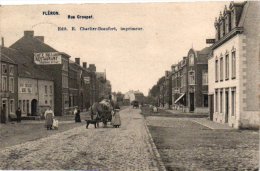 LIEGE   1 CP Fléron  Rue  Croupet   Attllage à Chien   1907 - Café BILLIARD - Editeur Charlier Beaufort - Fléron