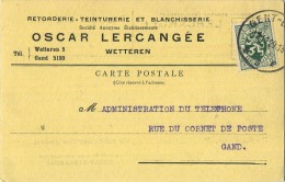 Wetteren :  Oscar Lercangée   :  Retonderie - Teinturerie  (  2 Scans ) - Wetteren