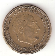 Spain  1 Peseta  1947 (54)   Km 775  Vf+ - Other & Unclassified