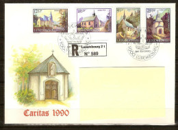 Luxembourg Luxemburg 1990 Yvertn° 1209-12 Sur FDC Recommandée  (°) Used Cote ++ 9  Euro - Used Stamps