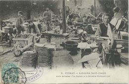 Fumay - Top Carte - Ardoisières Saint-Joseph - Atelier De Fendeur - 1906 ( Voir Verso ) - Fumay