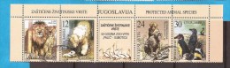 2001 X  3013-16  WWF JUGOSLAVIJA JUGOSLAWIENFAUNA LOEWE EISBEHR BIRDS ZOO-PALIC, SUBOTICA  STRIP USED - Gebruikt