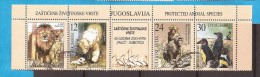 2001 X  3013-16  WWF JUGOSLAVIJA JUGOSLAWIENFAUNA LOEWE EISBEHR BIRDS ZOO-PALIC, SUBOTICA  STRIP USED - Used Stamps