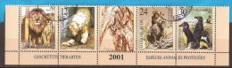 2001 X  3013-16  WWF JUGOSLAVIJA JUGOSLAWIENFAUNA LOEWE EISBEHR BIRDS ZOO-PALIC, SUBOTICA  STRIP USED - Usati