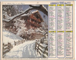 CALENDRIER - ALMANACH DES POSTES ET DES TELEGRAPHES - ANNEE 1980- REGION PARISIENNE - Grossformat : 1971-80