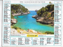 CALENDRIER - ALMANACH DES POSTES ET DES TELEGRAPHES - ANNEE 1998- SEINE ET MARNE - Grand Format : 1991-00