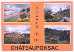 {47276} 87 Haute Vienne Souvenir De Châteauponsac , Multivues ; Eglise , Vue Générale , Pont Romain , Place Mazurier - Chateauponsac