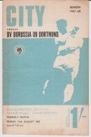 Official Football Programme MANCHESTER CITY - BORUSSIA DORTMUND  Friendly Match 1967 - Bekleidung, Souvenirs Und Sonstige