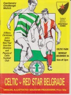 Official Football Programme CELTIC - RED STAR BELGRADE Centenary Friendly Match 1988 - Bekleidung, Souvenirs Und Sonstige