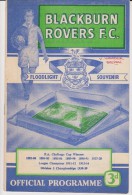 Official Football Programme BLACKBURN ROVERS - WERDER BREMEN Friendly Match 1958 RARE - Habillement, Souvenirs & Autres