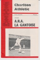 Official Football Programme CHARLTON ATHLETIC - A R A LA GANTOISE Friendly Match 1965 RARE - Bekleidung, Souvenirs Und Sonstige