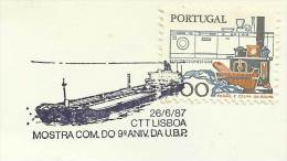 Portugal Cachet Commémoratif Pétrolier Pétrole 1987 Event Postmark Oil Tanker Petroleum - Aardolie