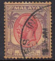 40c Used KG V 1936, Straits Settlements, Malaya - Straits Settlements