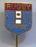 Rugby, Club ZAGREB, Croatia, Enamel Pin, Badge - Rugby