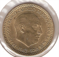 *spain  1 Peseta  1963  (63)   Km 775  Unc !!!! Catalog Val 30 $ - Sonstige & Ohne Zuordnung