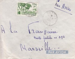 TOGO AFRIQUE COLONIE FRANCAISE LETTRE PAR AVION POUR LA FRANCE STAMP TIMBRE CASES CABRAISES MARCOPHILIE - Cartas & Documentos