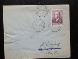43/639   BRIEF  1956  TREIN AFSTEMPELING  BRUSSEL-HASSELT - Storia Postale