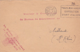 Cachet " BASE AÉRIENNE 121 " +  Griffe Bureau De Recrutement" Sur Lettre FM Obl NANCY Meurthe Et Moselle - Aviation - Military Airmail