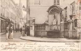 BRUXELLES - FOLKLORE : En Visite à Manneken-Piss, Rue De L'Etuve. CPA Animée Précurseurs. - Beroemde Personen