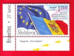 Moldova, Single Stamp, Moldova - EU Association, 2014 - EU-Organe